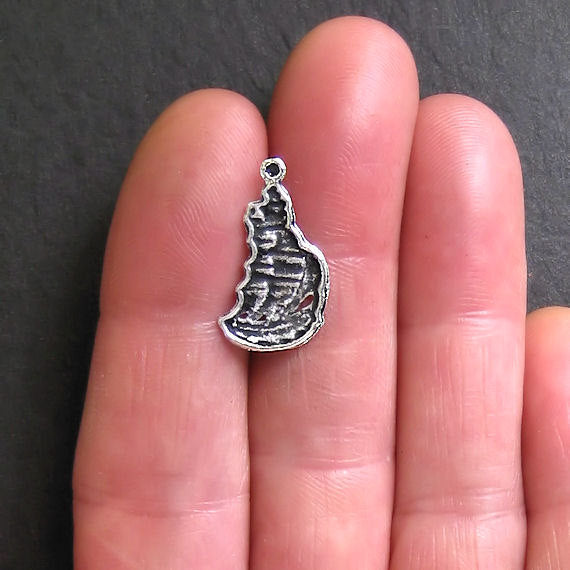 10 Tall Ship Antique Silver Tone Charms - SC530