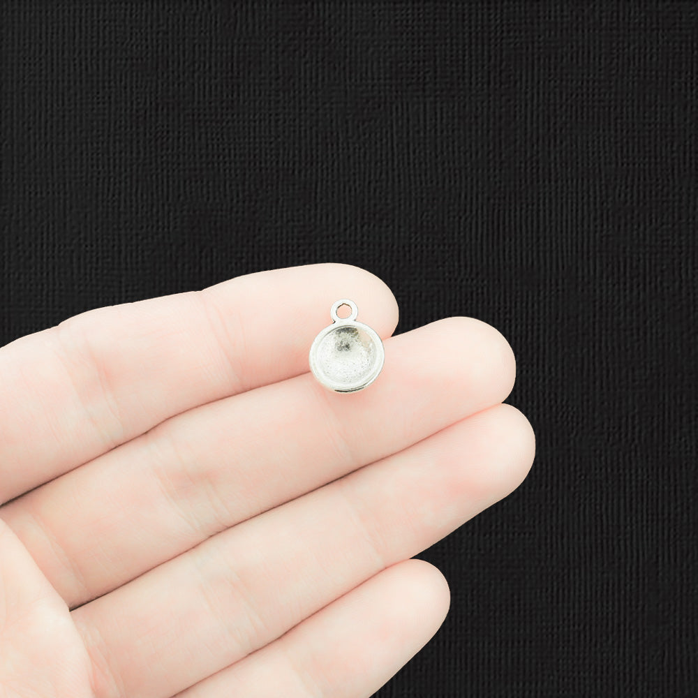 10 breloques de ton argent antique balle de tennis 2 faces - SC542