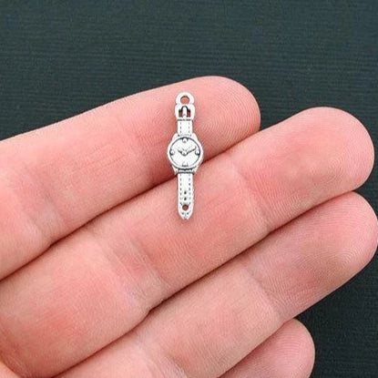 10 Watch Antique Silver Tone Charms - SC1079