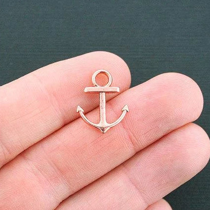 10 Anchor Copper Tone Charms 2 Sided - BC1326