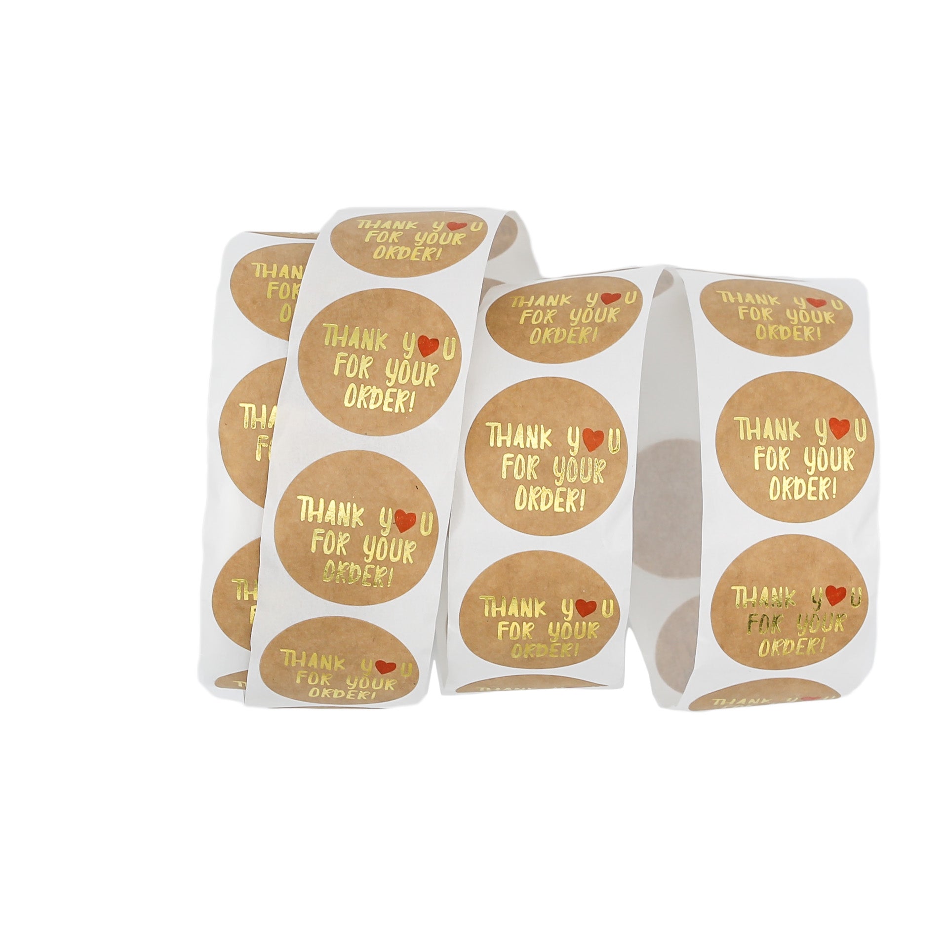 100 Metallic Thank You For Your Order Self-Adhesive Paper Gift Tags - TL144