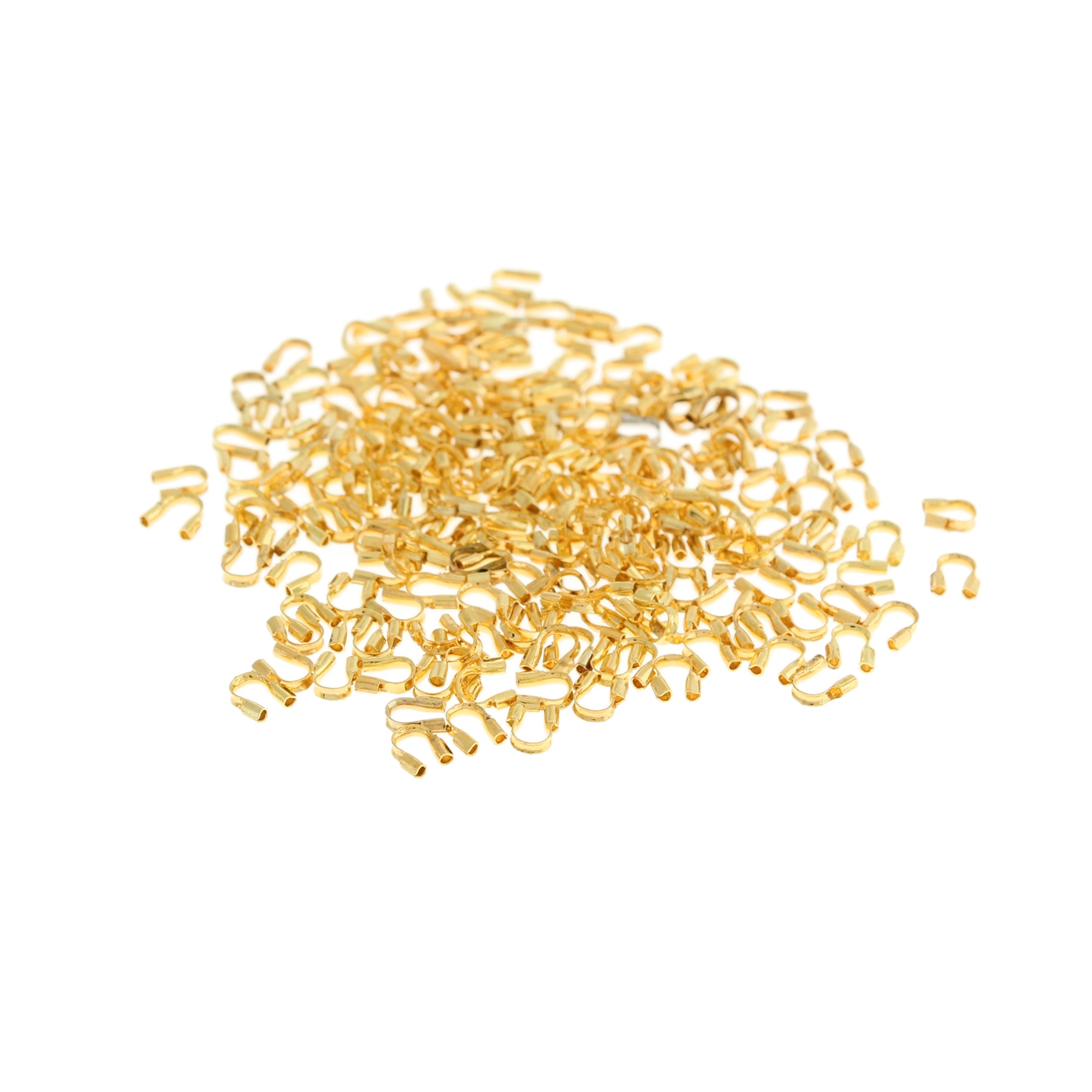 100 Wire Protectors Gold Tone Brass 4.5mm Wire Guardian - Z501