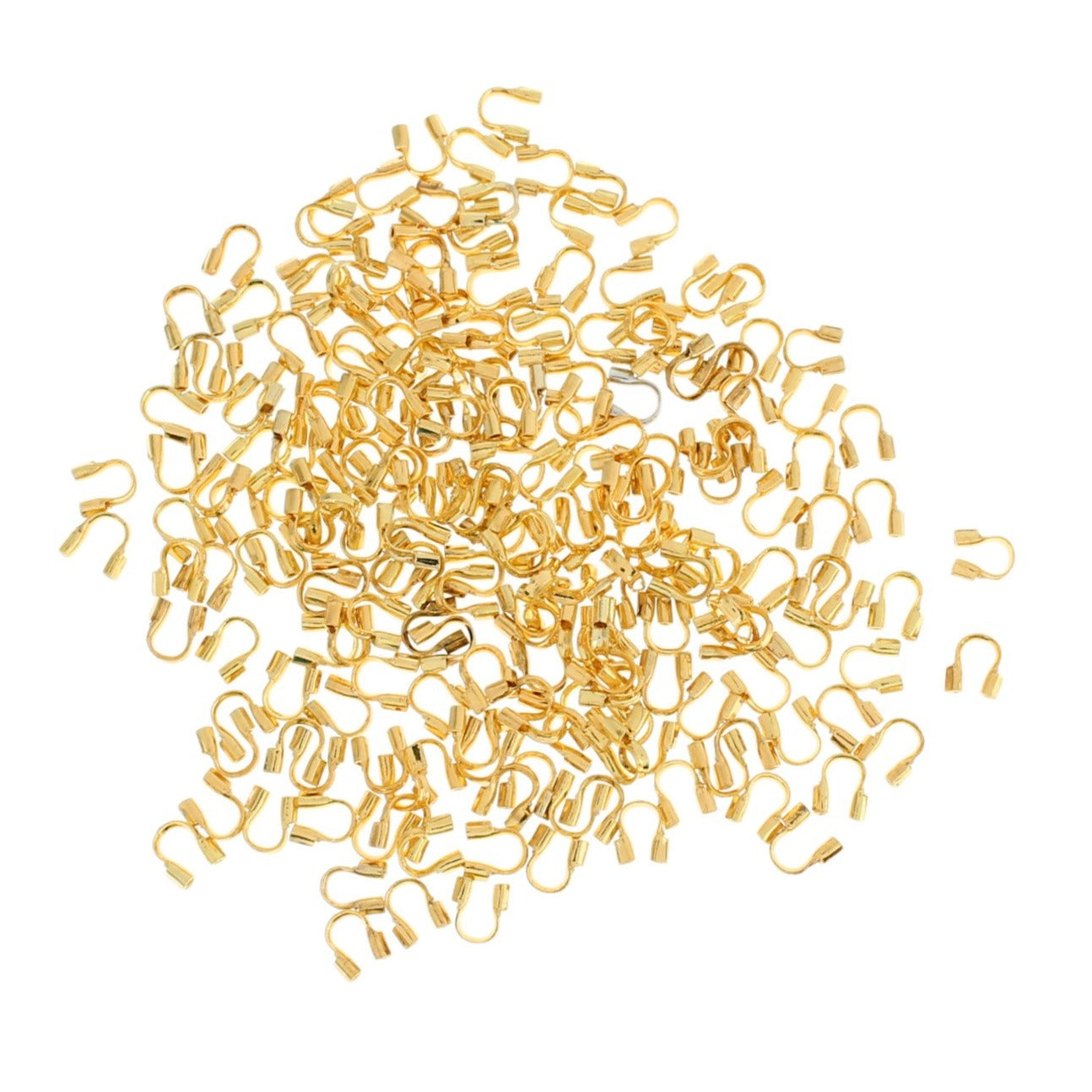 100 Wire Protectors Gold Tone Brass 4.5mm Wire Guardian - Z501