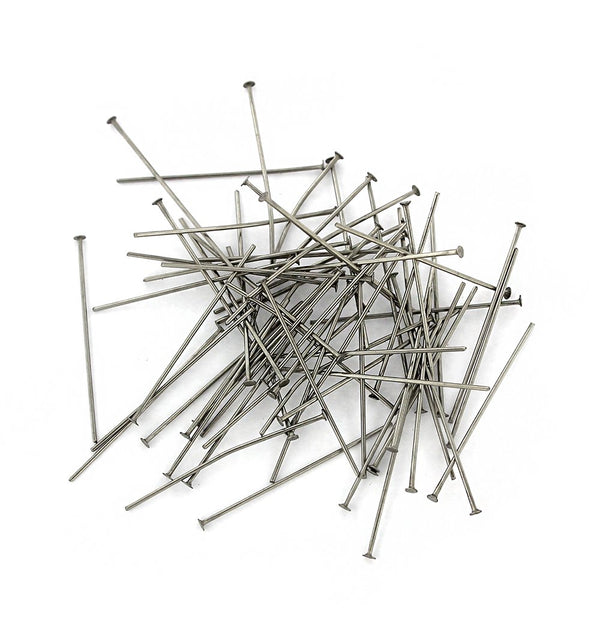 Stainless Steel Flat Head Pins - 30mm - 100 Pieces - PIN063