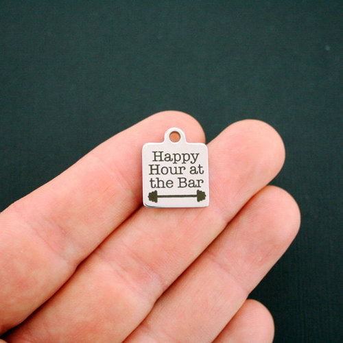Happy Hour Stainless Steel Charms - at the Bar - BFS013-1041