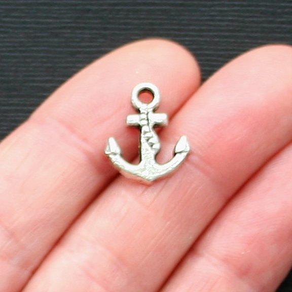 12 Anchor Antique Silver Tone Charms - SC2451