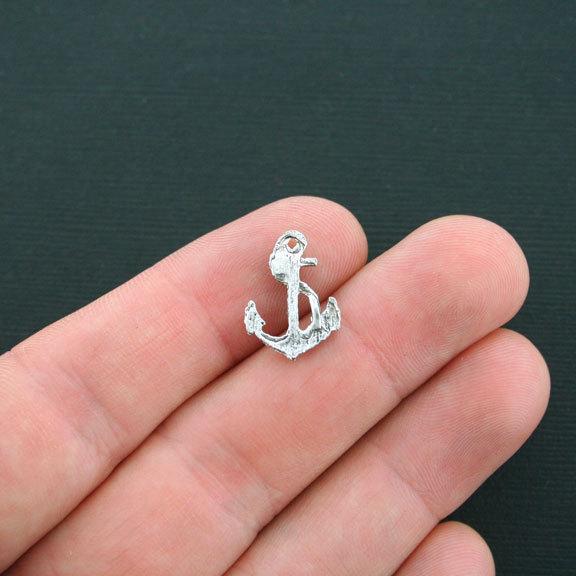 12 Anchor Antique Silver Tone Charms - SC4340