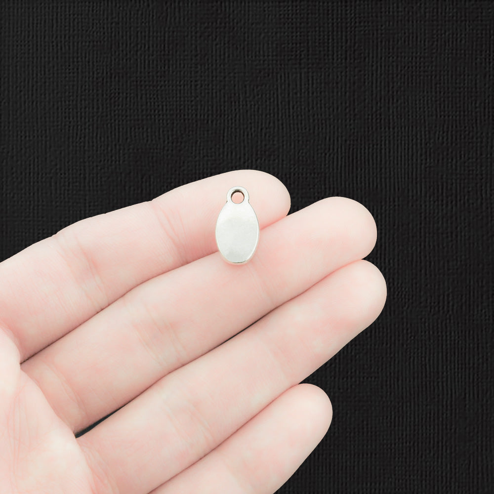 12 Believe Antique Silver Tone Charms - SC881