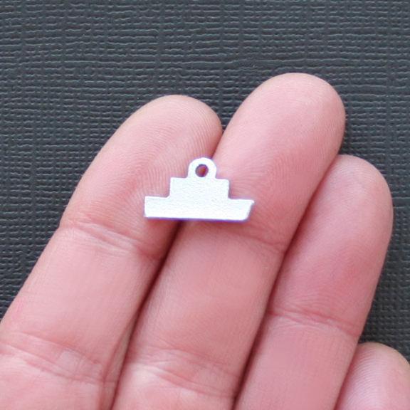 12 Bon Voyage Antique Silver Tone Charms - SC2062
