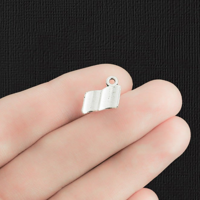 12 Book Antique Silver Tone Charms - SC018