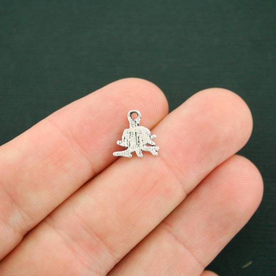 12 Camp Fire Antique Silver Tone Charms - SC7351