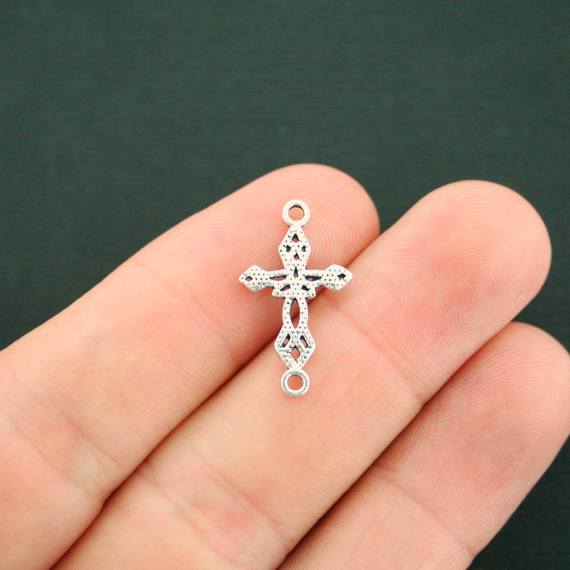 12 breloques de ton argent antique connecteur croix celtique - SC7293