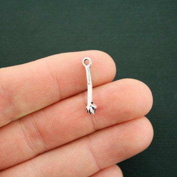 12 Doll Arm Connector Antique Silver Tone Charms 3D - SC6734