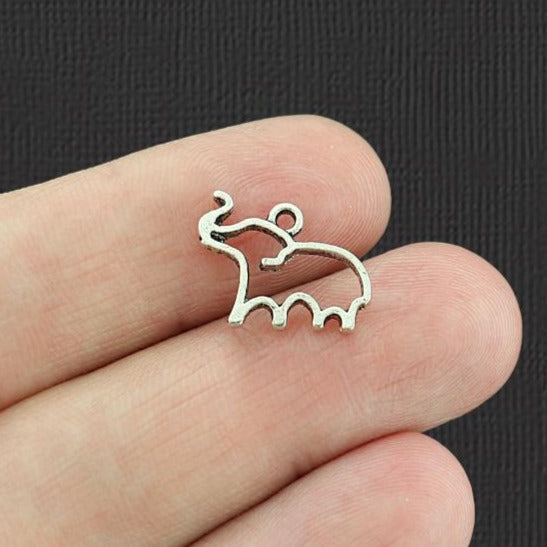 12 breloques argentées antiques d'éléphant - SC893