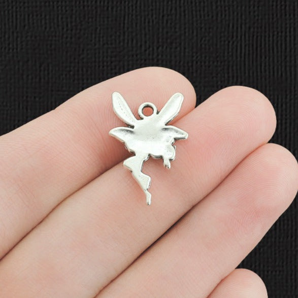 12 Fairy Antique Silver Tone Charms - SC1163