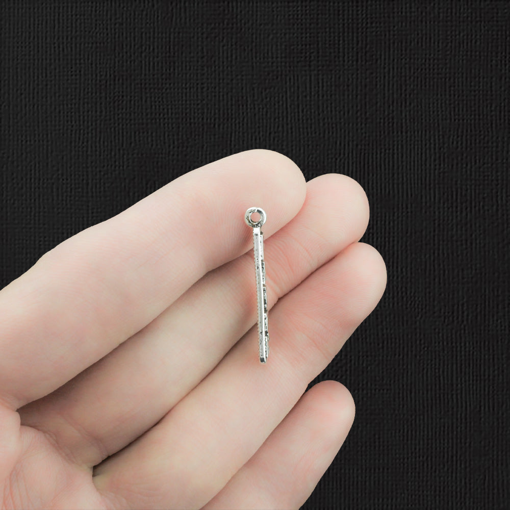 12 Faith Antique Silver Tone Charms - SC7130