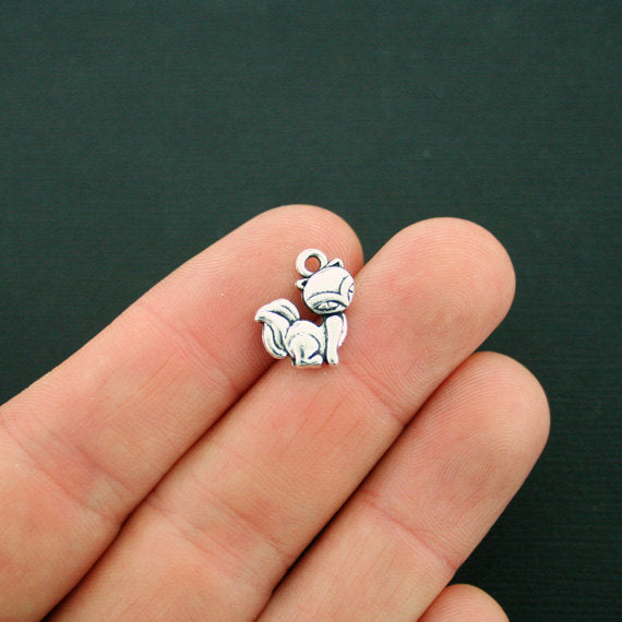 12 breloques argentées antiques renard 2 faces - SC4230