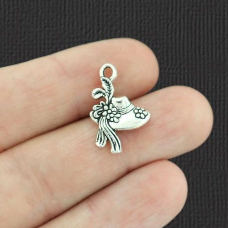 12 breloques de ton argent antique chapeau - SC3545