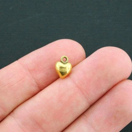 12 charmes de ton or antique coeur 3D - GC227