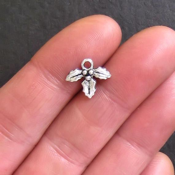 12 gui breloques ton argent antique 2 faces - XC024