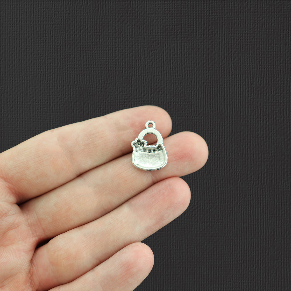 12 Purse Antique Silver Tone Charms - SC5775