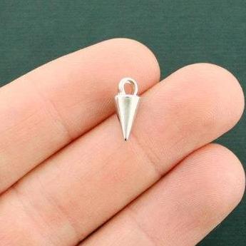 12 Spike Silver Tone Charms 3D - SC6413