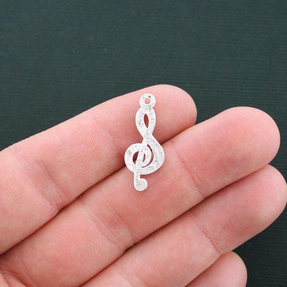 12 Treble Clef Antique Silver Tone Charms - SC1861