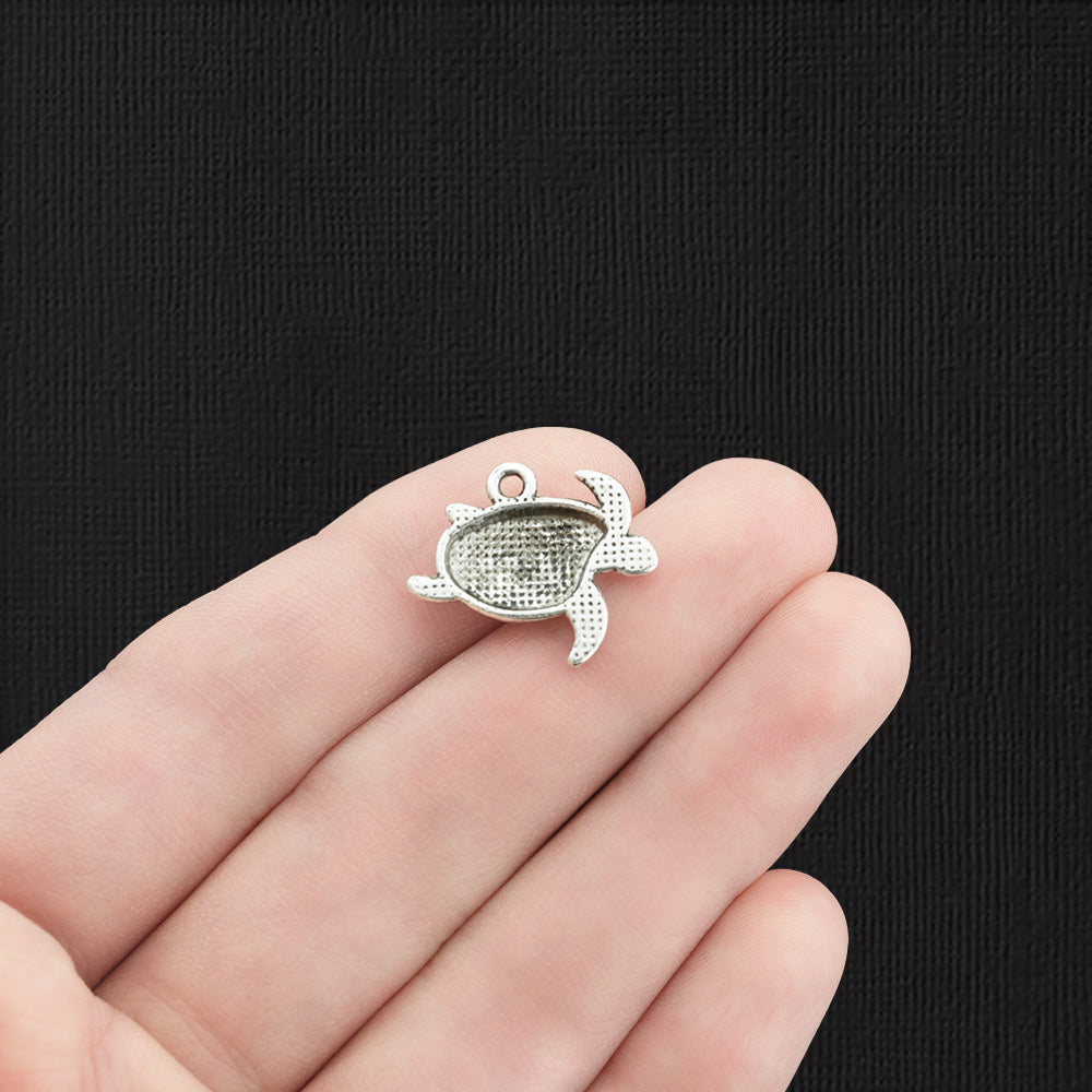12 breloques tortues argentées antiques - SC2206