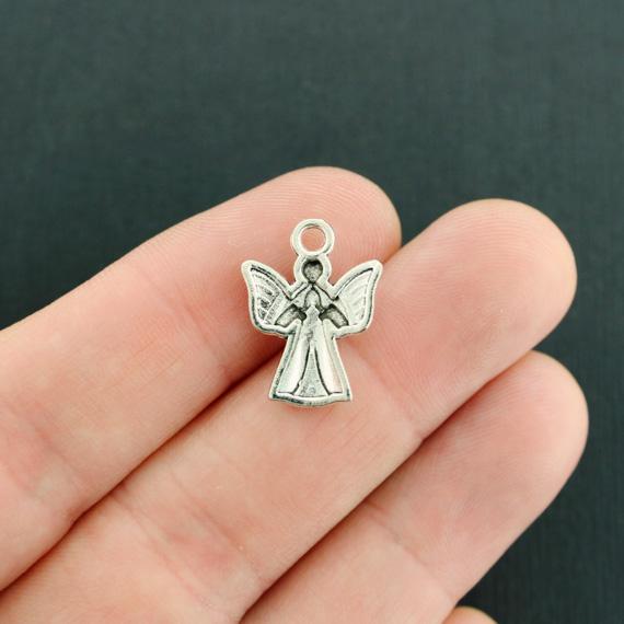 12 Angel Antique Silver Tone Charms - SC194
