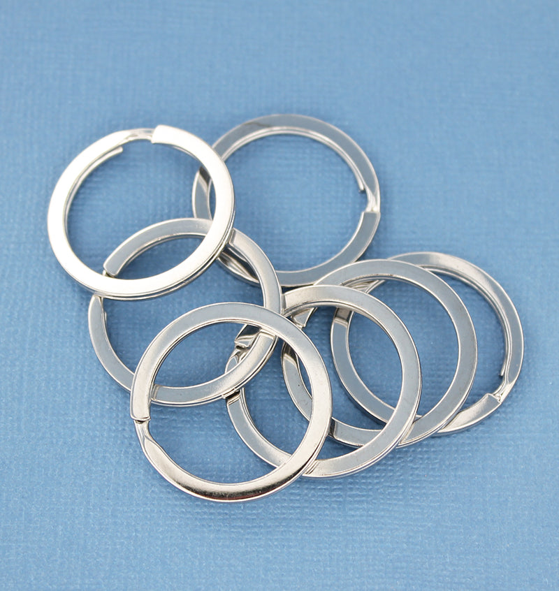 Silver Tone Key Rings - 28mm - 100 Pieces - Z687