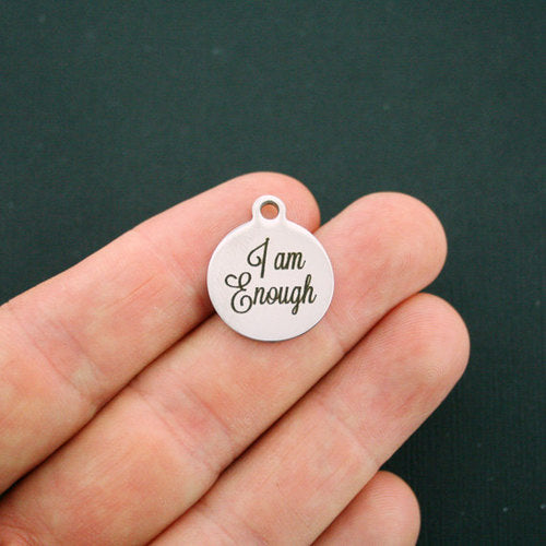 I am Enough Stainless Steel Charms - BFS001-1330