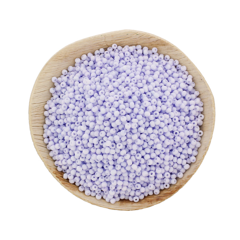 Seed Glass Beads 8/0 3mm - Frosted Lavender - 50g 1500 Beads - BD1975