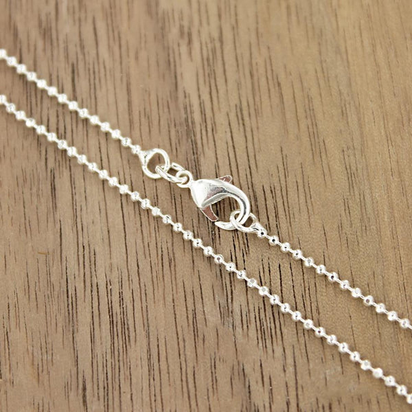 Silver Tone Ball Chain Necklaces 20" - 1.2mm - 6 Necklaces - N481