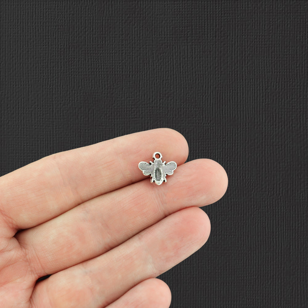 15 Bee Antique Silver Tone Charms - SC2694