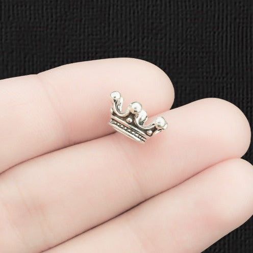 15 Crown Antique Silver Tone Charms 3D - SC2081