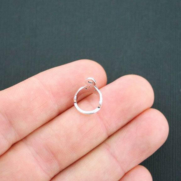 15 breloques argentées antiques couronne 3D - SC4824