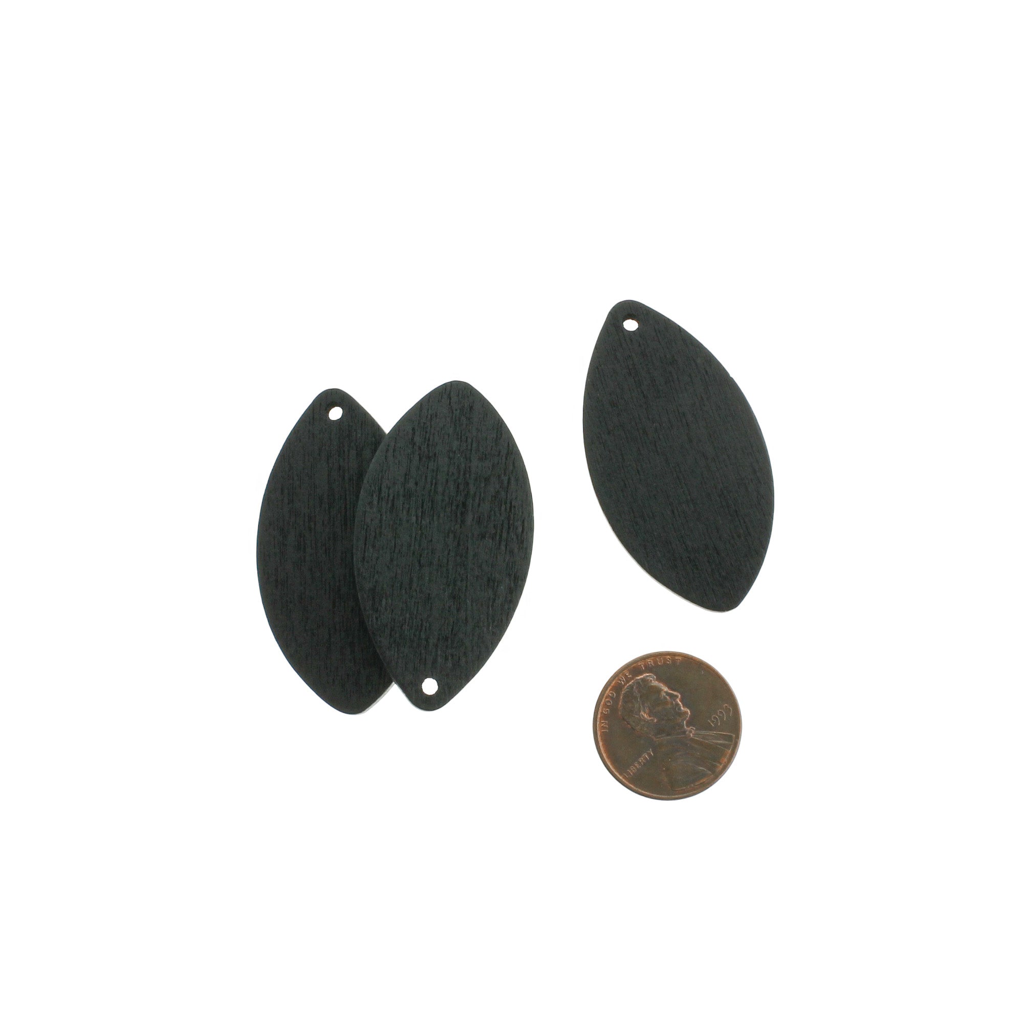 15 Breloques Bois Ovale Teinté 42mm - WP209