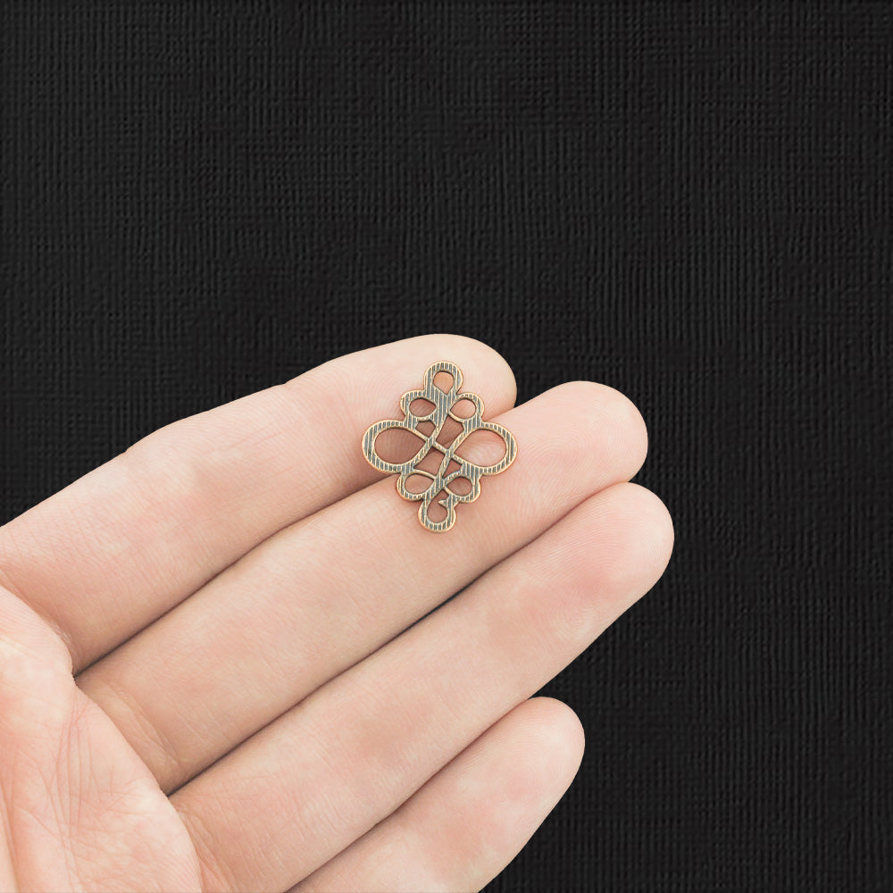15 Knot Connector Antique Copper Tone Charms - BC070