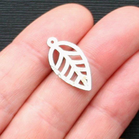 15 Leaf Antique Silver Tone Charms - SC1761
