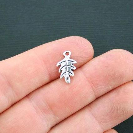 15 Leaf Antique Silver Tone Charms - SC4457