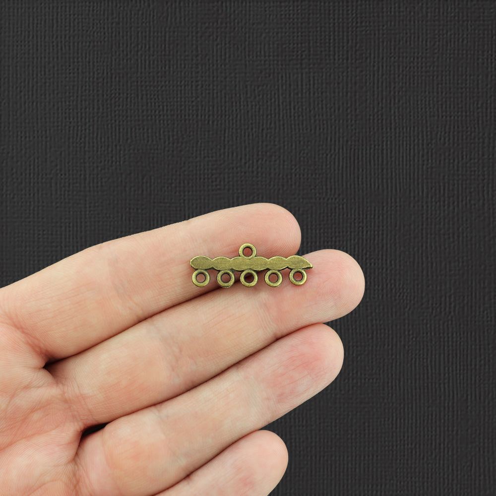 15 Leaf Chandelier Connector Antique Bronze Tone Charms - BC010