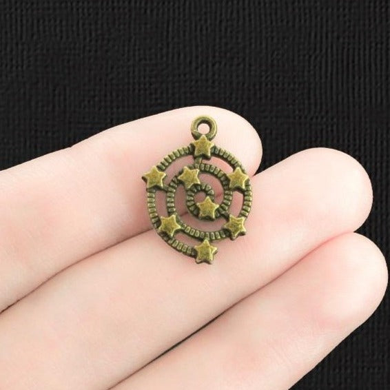 15 breloques étoiles ton bronze antique - BC574