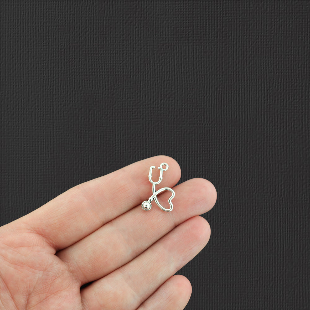 15 breloques de ton argent antique stéthoscope - SC2212