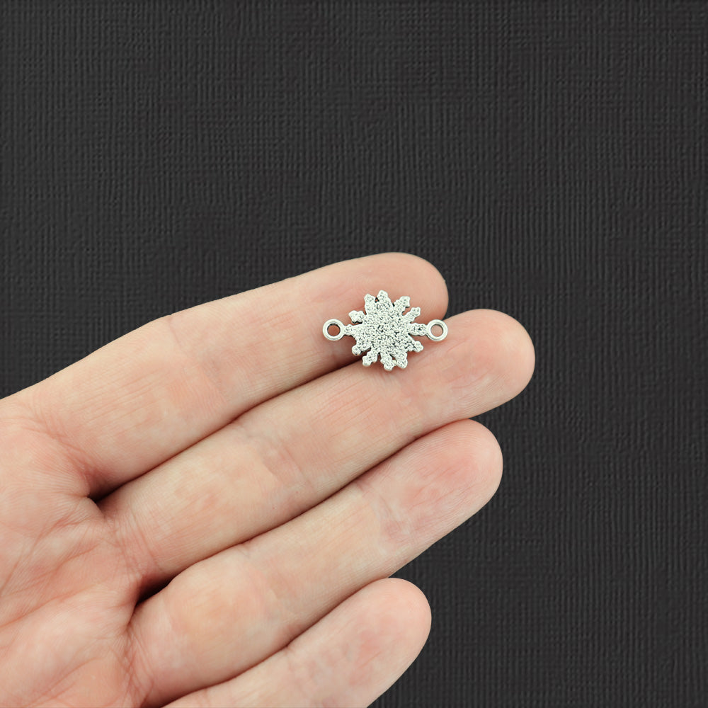15 Sun Connector Antique Silver Tone Charms - SC7129