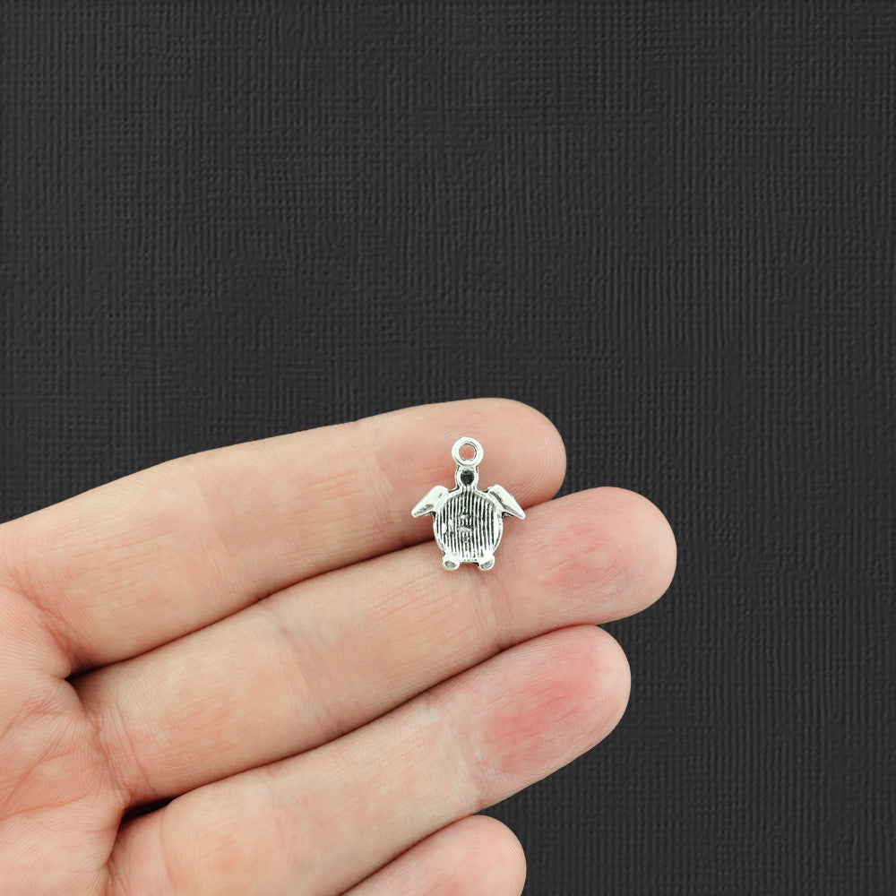 15 Turtle Antique Silver Tone Charms - SC7761