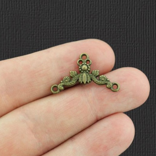 15 breloques de ton bronze antique de connecteur de vigne - BC020