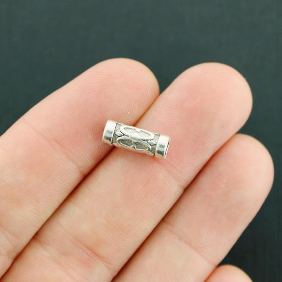 Tube Spacer Beads 5mm x 13mm - Silver Tone - 15 Beads - SC7691