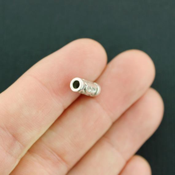 Tube Spacer Beads 5mm x 13mm - Silver Tone - 15 Beads - SC7691