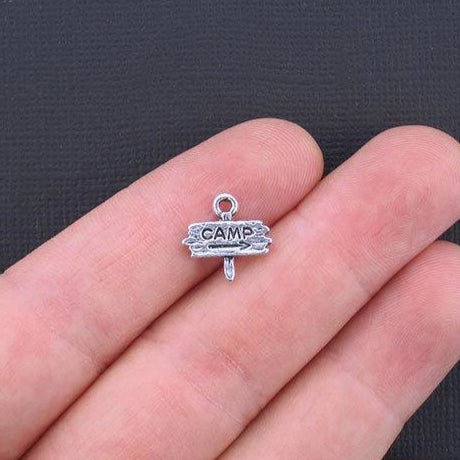 16 Camp Antique Silver Tone Charms - SC1926