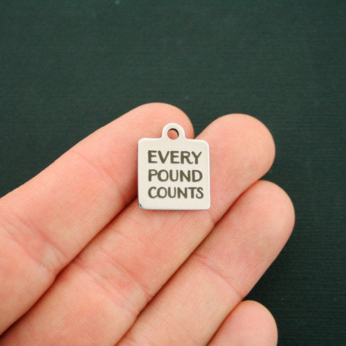 Every Pound Counts Stainless Steel Charms - BFS013-1756